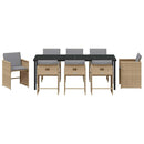 Have Spisebordssæt 9 pcs Beige polyrattan