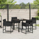 Have Spisebordssæt 5 pcs Sort polyrattan