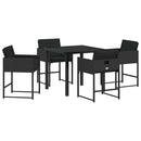Have Spisebordssæt 5 pcs Sort polyrattan