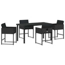 Have Spisebordssæt 5 pcs Sort polyrattan