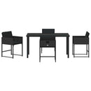 Have Spisebordssæt 5 pcs Sort polyrattan