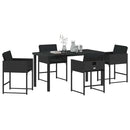 Have Spisebordssæt 5 pcs Sort polyrattan