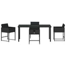 Have Spisebordssæt 5 pcs Sort polyrattan