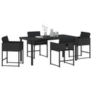 Have Spisebordssæt 5 pcs Sort polyrattan
