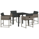 Have Spisebordssæt 5 pcs Grå polyrattan