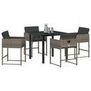 Have Spisebordssæt 5 pcs Grå polyrattan