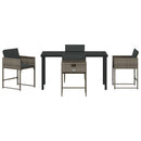 Have Spisebordssæt 5 pcs Grå polyrattan