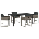 Have Spisebordssæt 5 pcs Grå polyrattan