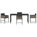 Have Spisebordssæt 5 pcs Grå polyrattan
