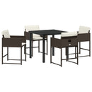 Have Spisebordssæt 5 pcs Brun polyrattan
