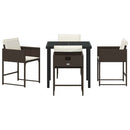Have Spisebordssæt 5 pcs Brun polyrattan