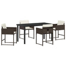 Have Spisebordssæt 5 pcs Brun polyrattan