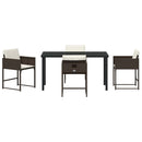 Have Spisebordssæt 5 pcs Brun polyrattan