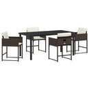 Have Spisebordssæt 5 pcs Brun polyrattan