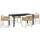 Have Spisebordssæt 5 pcs Beige polyrattan