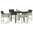 Have Spisebordssæt 5 pcs Lysegrå polyrattan
