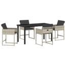 Have Spisebordssæt 5 pcs Lysegrå polyrattan