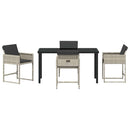Have Spisebordssæt 5 pcs Lysegrå polyrattan