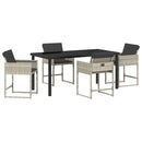 Have Spisebordssæt 5 pcs Lysegrå polyrattan
