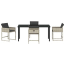 Have Spisebordssæt 5 pcs Lysegrå polyrattan