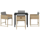 Have Spisebordssæt 5 pcs Beige polyrattan