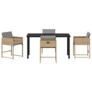Have Spisebordssæt 5 pcs Beige polyrattan