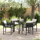 Have Spisebordssæt 5 pcs Sort polyrattan