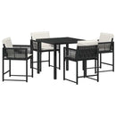 Have Spisebordssæt 5 pcs Sort polyrattan