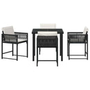Have Spisebordssæt 5 pcs Sort polyrattan