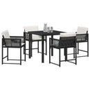 Have Spisebordssæt 5 pcs Sort polyrattan