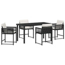 Have Spisebordssæt 5 pcs Sort polyrattan