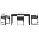 Have Spisebordssæt 5 pcs Sort polyrattan