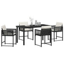 Have Spisebordssæt 5 pcs Sort polyrattan