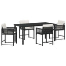 Have Spisebordssæt 5 pcs Sort polyrattan