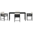 Have Spisebordssæt 5 pcs Sort polyrattan