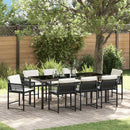 Have Spisebordssæt 9 pcs Sort polyrattan