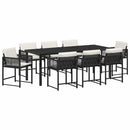 Have Spisebordssæt 9 pcs Sort polyrattan