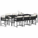 Have Spisebordssæt 9 pcs Sort polyrattan