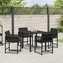 Have Spisebordssæt 5 pcs Sort polyrattan