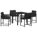 Have Spisebordssæt 5 pcs Sort polyrattan