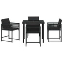 Have Spisebordssæt 5 pcs Sort polyrattan
