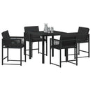 Have Spisebordssæt 5 pcs Sort polyrattan