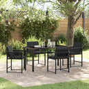 Have Spisebordssæt 5 pcs Sort polyrattan