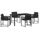 Have Spisebordssæt 5 pcs Sort polyrattan