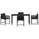 Have Spisebordssæt 5 pcs Sort polyrattan