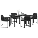 Have Spisebordssæt 5 pcs Sort polyrattan