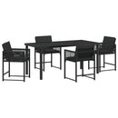 Have Spisebordssæt 5 pcs Sort polyrattan