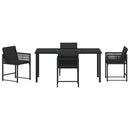 Have Spisebordssæt 5 pcs Sort polyrattan