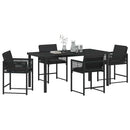 Have Spisebordssæt 5 pcs Sort polyrattan