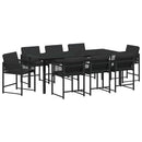 Have Spisebordssæt 9 pcs Sort polyrattan